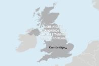 Map of Great Britain marking Cambridge​