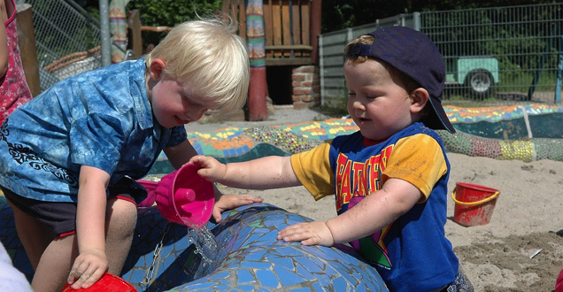 Children on a playground.